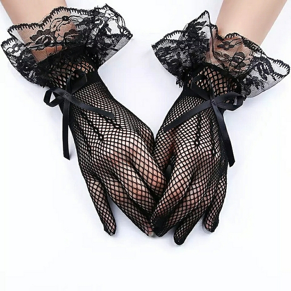 Accessories - 🎃🕸️ Wednesday Adams Style Mesh Evening Outing Gloves